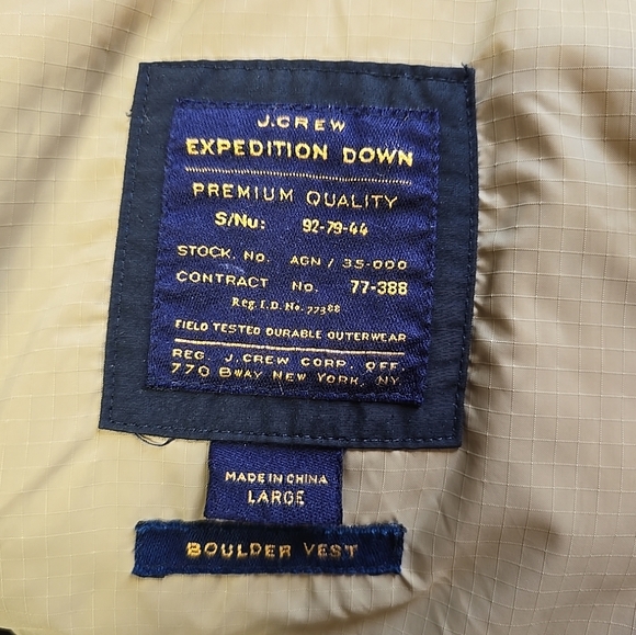 J Crew Expedition Down Filled Mens Size Large Boulder Vest - Picture 7 of 10